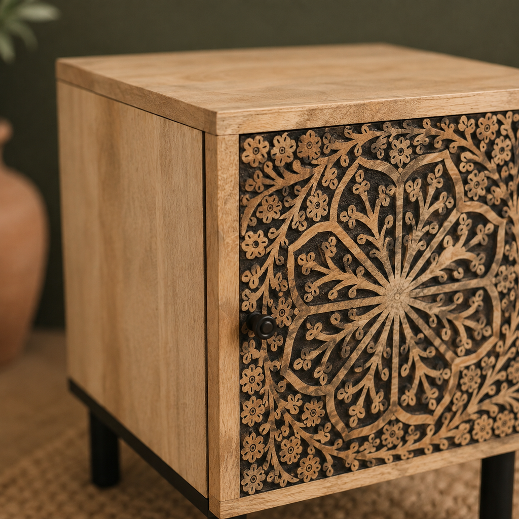 Rosace | Table de chevet sculptée