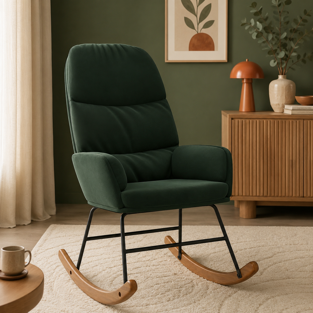 Havre | Fauteuil à bascule en velours