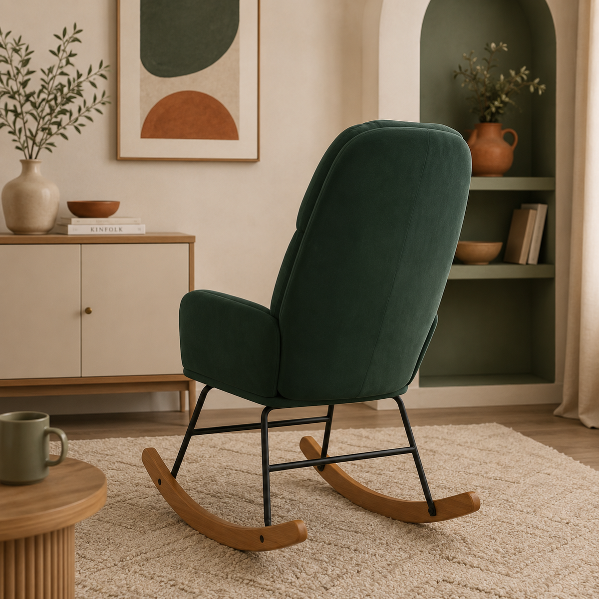 Havre | Fauteuil à bascule en velours