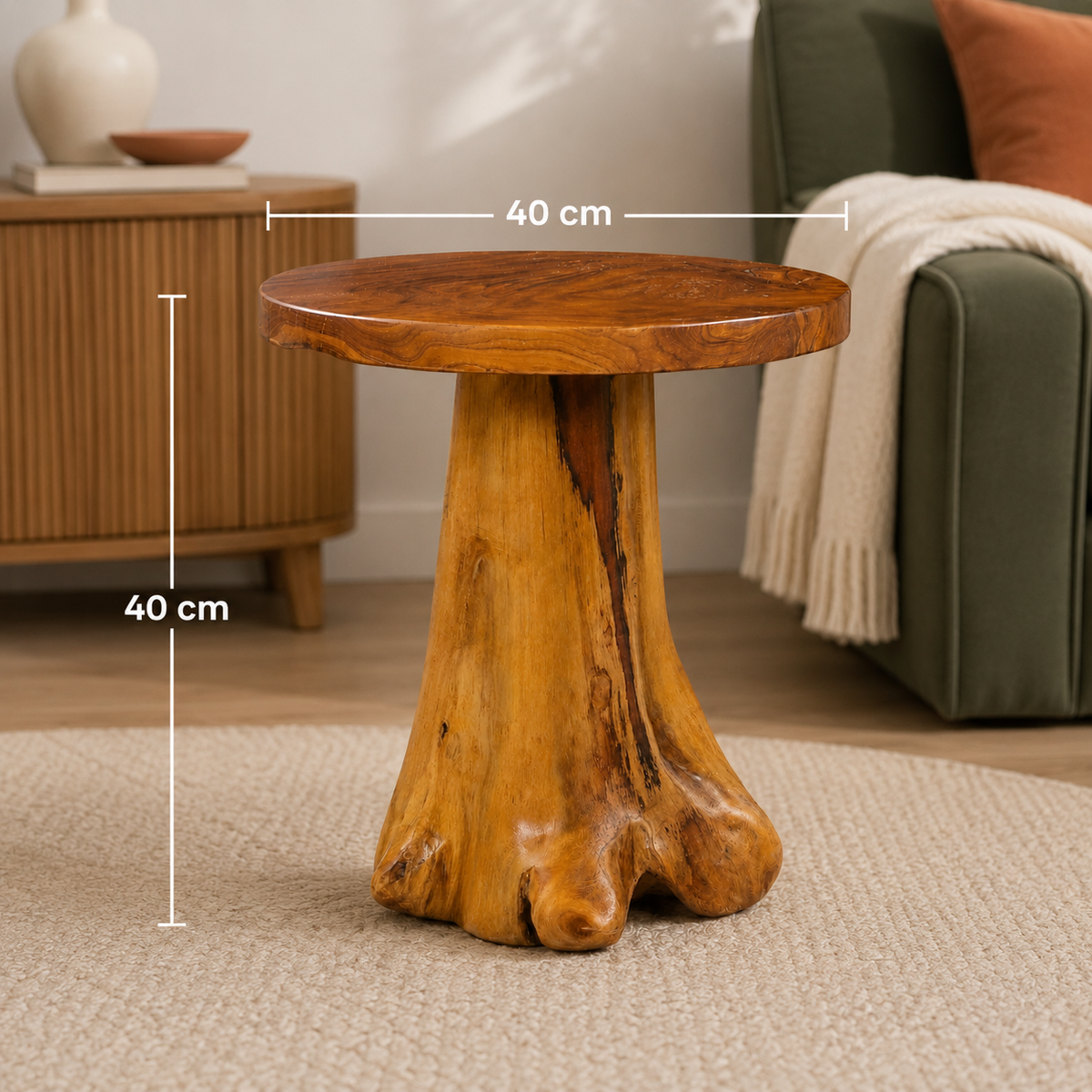 Séquoia | Table de chevet bois de teck massif