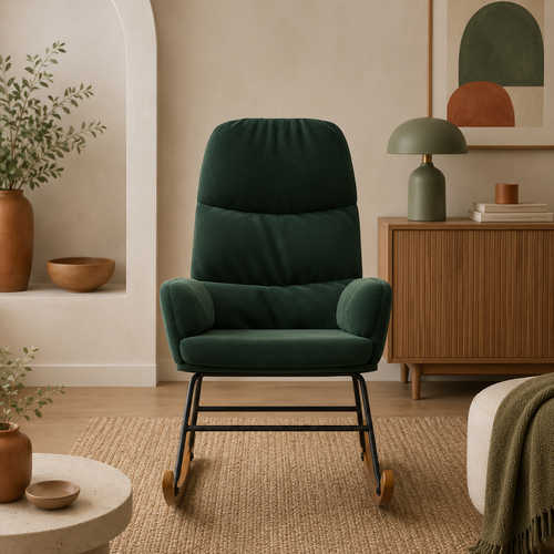 Havre | Fauteuil à bascule en velours